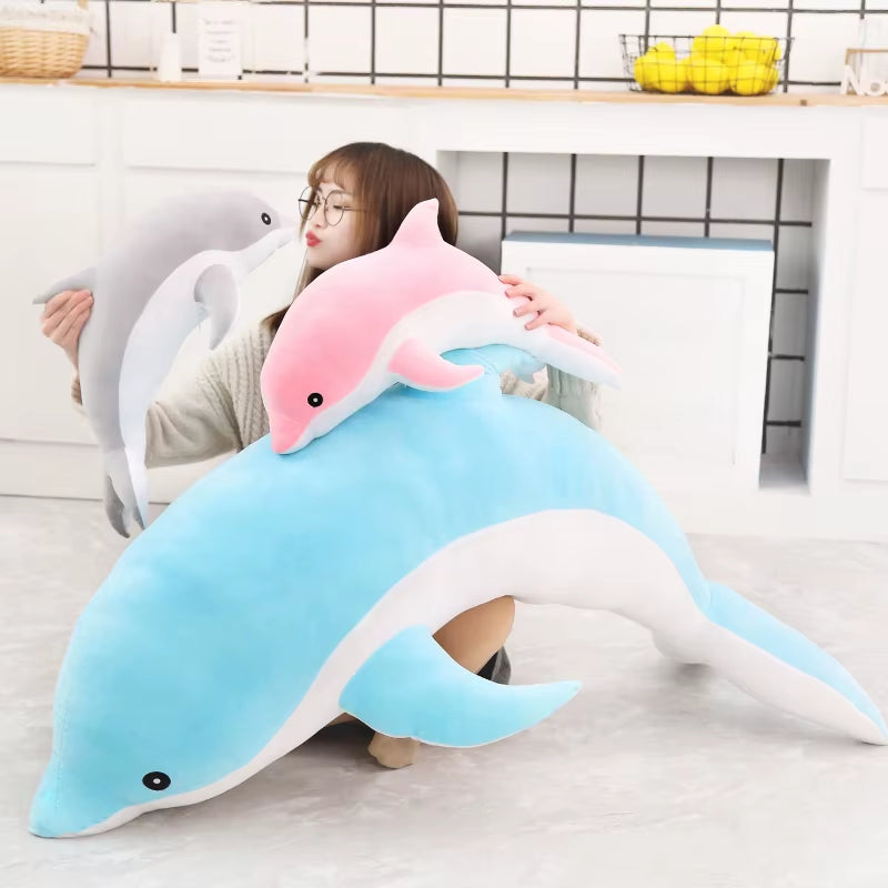 1Pc 30/50CM Kawaii Dolphin Plush Toys Lovely Stuffed Soft Animal Pillow Dolls for Children Girls Sleeping Cushion Gift