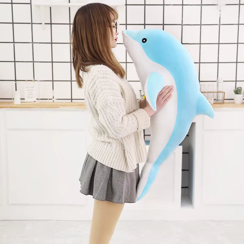 1Pc 30/50CM Kawaii Dolphin Plush Toys Lovely Stuffed Soft Animal Pillow Dolls for Children Girls Sleeping Cushion Gift