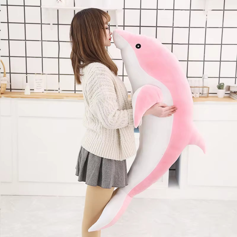 1Pc 30/50CM Kawaii Dolphin Plush Toys Lovely Stuffed Soft Animal Pillow Dolls for Children Girls Sleeping Cushion Gift